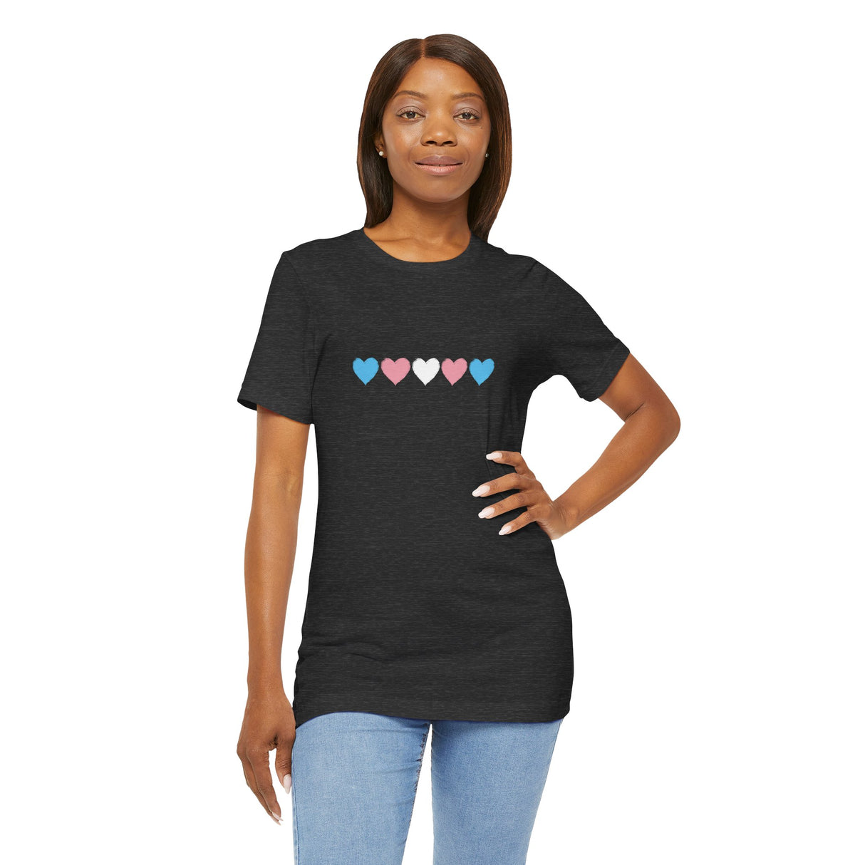 Trans Rainbow Brushstrokes Lightweight Tee – Soft Feel, Strong Message