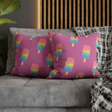 Melting Point Colorful Popsicle Square Pillowcase for Summer Vibes