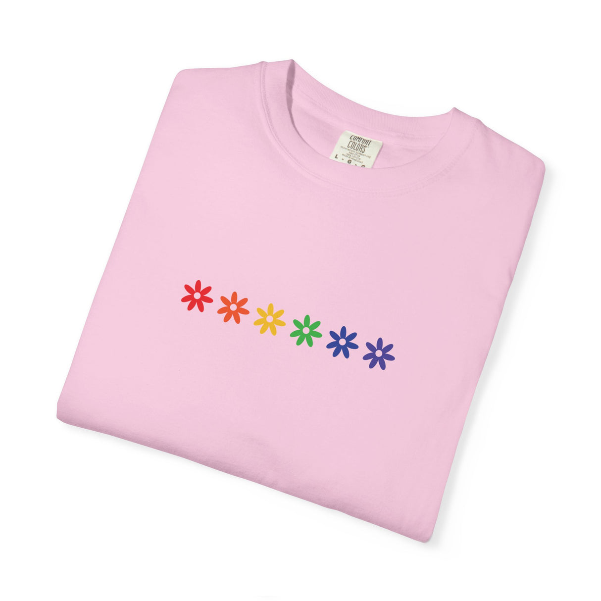 Rainbow Flowers Tee – Washed-In Comfort, Worn-With Pride