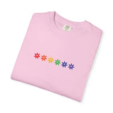 Rainbow Flowers Tee – Washed-In Comfort, Worn-With Pride