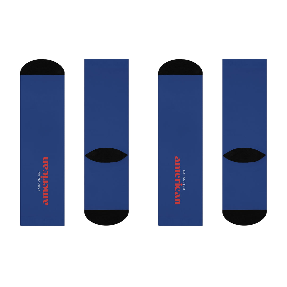Exhausted American Cushioned Crew Socks - Comfortable Everyday Wear