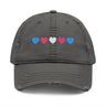 Trans Rainbow Distressed Dad Hat – Soft Fade, Strong Signal