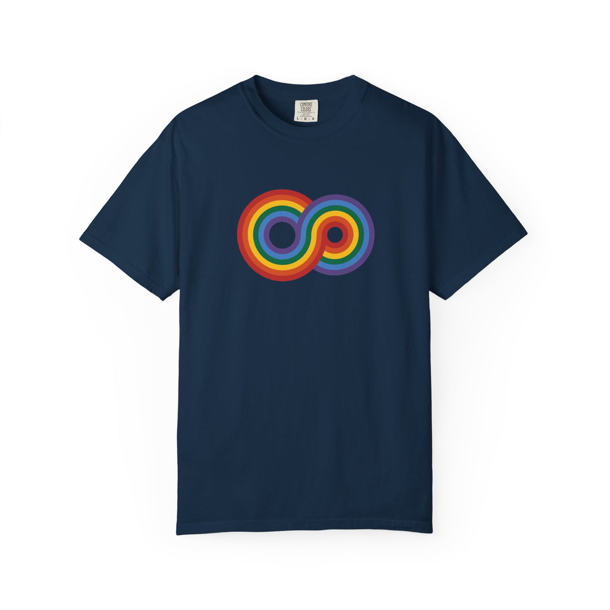 Gayfinity Rainbow Heavyweight Tee – Washed Look, Limitless Pride