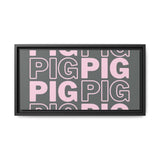 Framed Wall Art - Pink Pig Pattern Design, Modern Home Decor, Fun Kitchen Wall Art