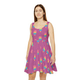 Pink Melting Point Skater Dress, Summer Vibes Dress, Casual Party Dress, Cute Ice Cream Dress, Vacation Outfit