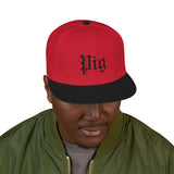Pig Embroidered Snapback Hat