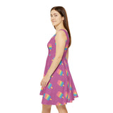 Pink Melting Point Skater Dress, Summer Vibes Dress, Casual Party Dress, Cute Ice Cream Dress, Vacation Outfit