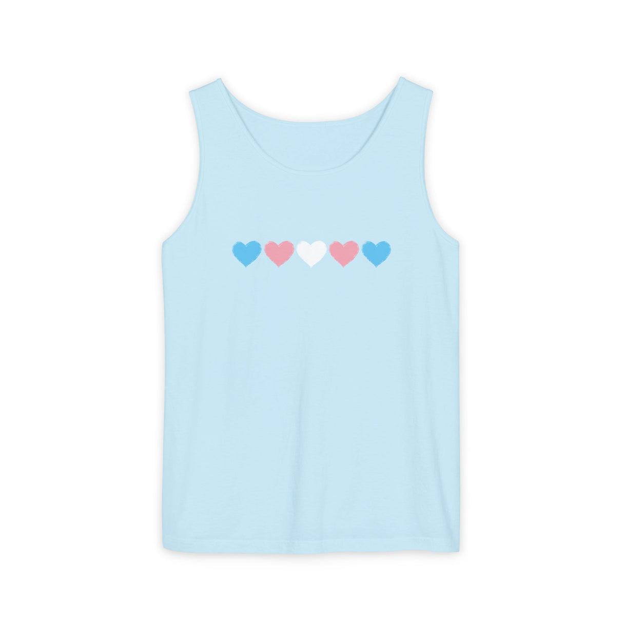 Trans Rainbow Brushstrokes Heavyweight Tank – Washed Feel, Worn With Pride
