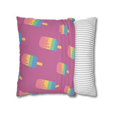 Melting Point Colorful Popsicle Square Pillowcase for Summer Vibes