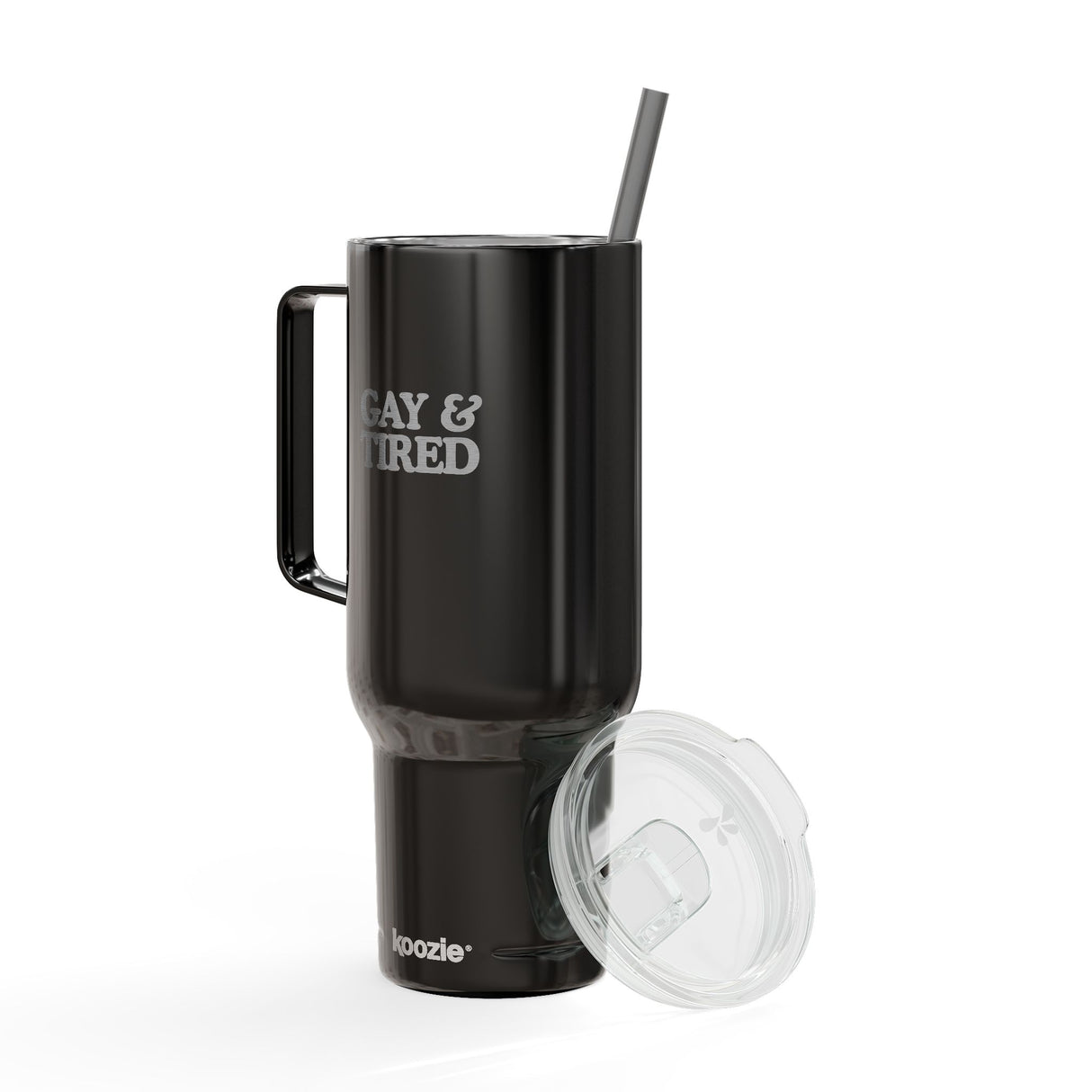 Gay & Tired Engraved Insulated Tumbler - 40oz Sir Travel Mug