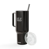 Gay & Tired Engraved Insulated Tumbler - 40oz Sir Travel Mug