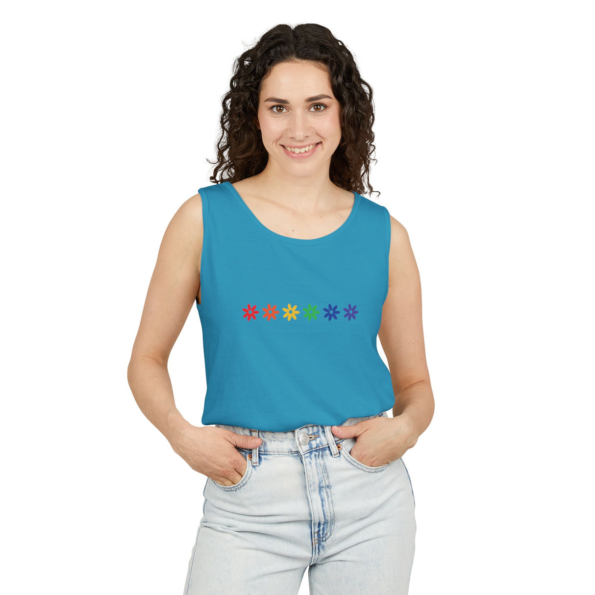 Rainbow Flowers Tee – Faded Florals, Loud Pride