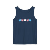 Trans Rainbow Brushstrokes Heavyweight Tank – Washed Feel, Worn With Pride