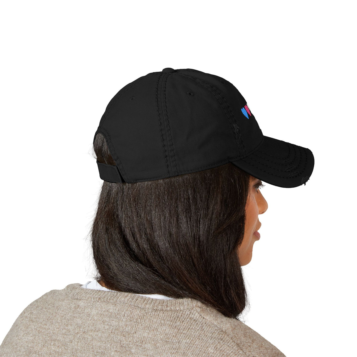 Trans Rainbow Distressed Dad Hat – Soft Fade, Strong Signal