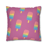 Melting Point Colorful Popsicle Square Pillowcase for Summer Vibes
