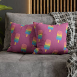 Melting Point Colorful Popsicle Square Pillowcase for Summer Vibes