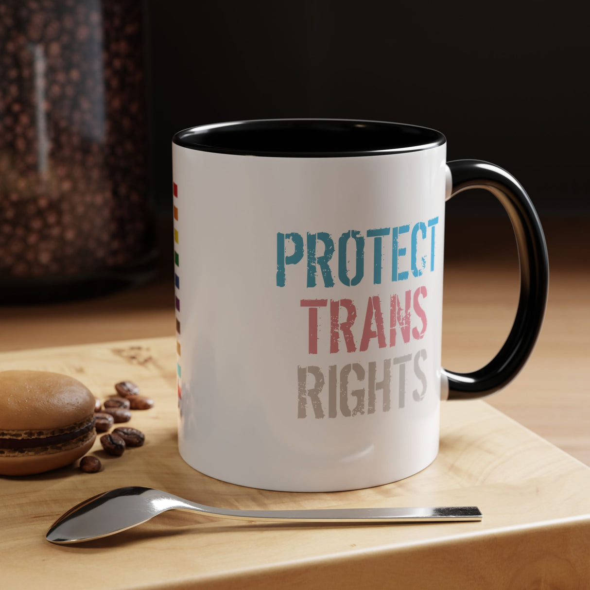 Protect Trans Rights 2025 Accent Mug – Bold Brew, Louder Message