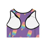 Purple Melting Point Sports Bra - Fun & Vibrant Summer Activewear