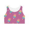 Pink Melting Point Sports Bra - Fun & Vibrant Summer Activewear