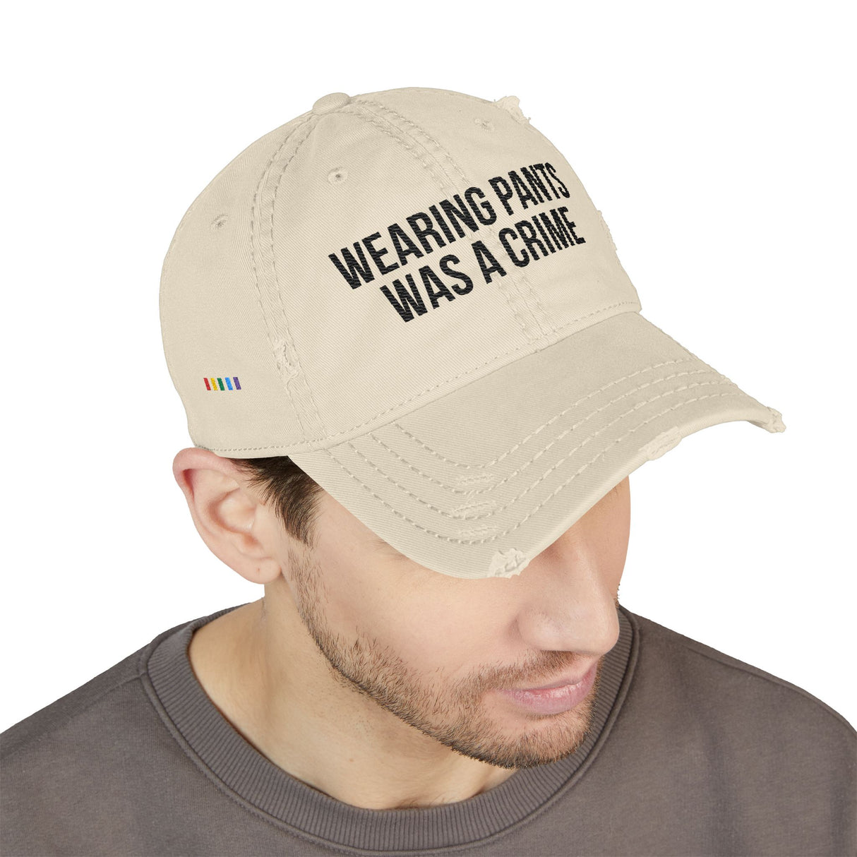 Wearing Pants Was a Crime Distressed Dad Hat – Dress Code: Defiance