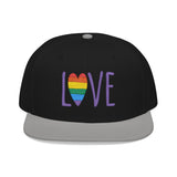 LOVE Rainbow Embroidered Snapback Hat