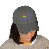 LOVE Embroidered Distressed Dad Hat