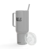 Gay & Tired Engraved Insulated Tumbler - 40oz Sir Travel Mug