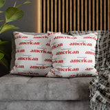 Exhausted American Square Pillowcase, Cozy Home Decor, Living Room Accent, Gift for Friends, Inspirational Decor