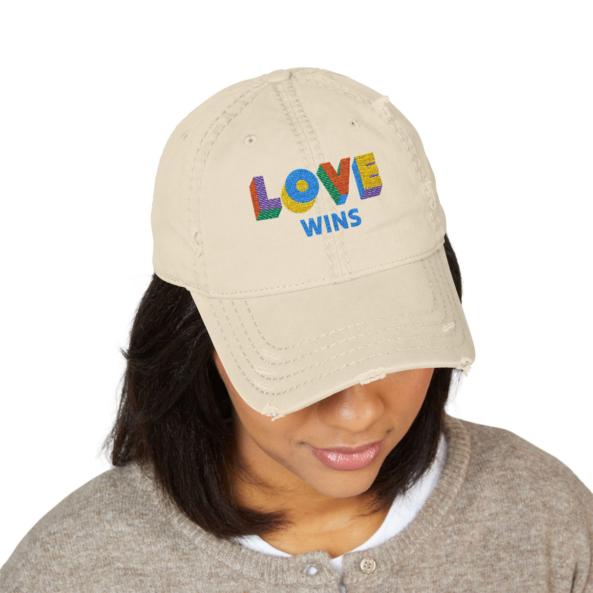 Love Wins Distressed Dad Hat – Quiet Message, Loud Energy