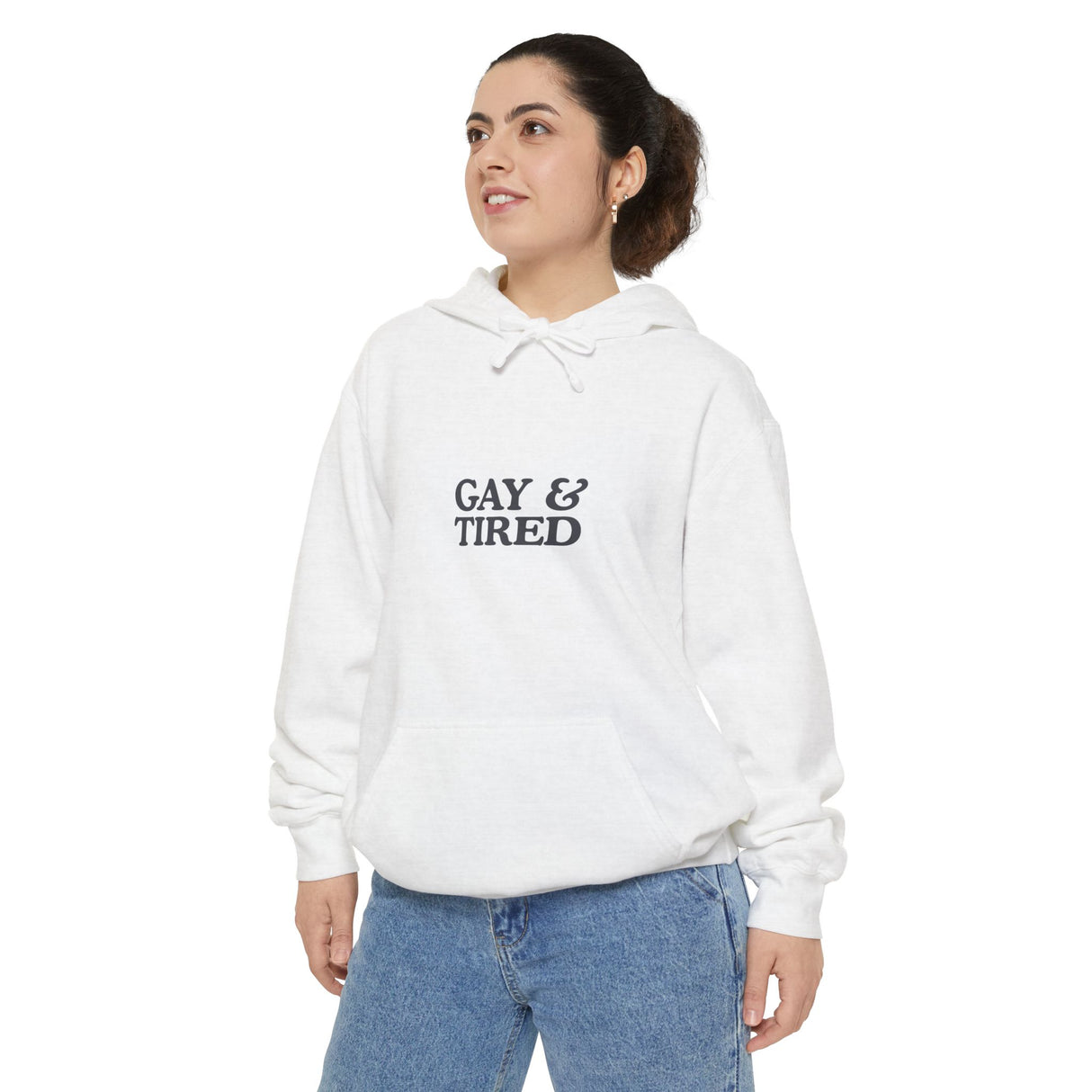 Gay & Tired Unisex Garment-Dyed Hoodie - Casual Comfort for Everyday Wear